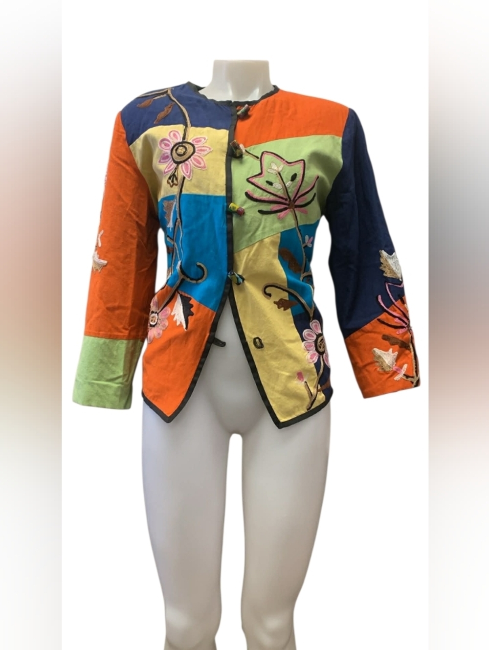 Alex Kim GUC Vintage Patchwork Embroidered Button-Up Jacket, Size Medium